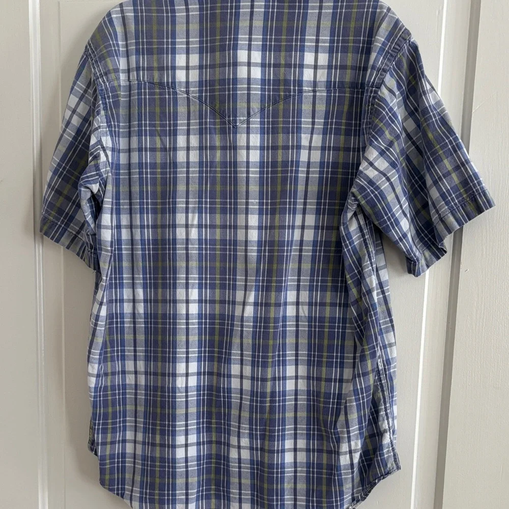 Vintage Texas Cotton Blue‎ and White Plaid Casual Shirt